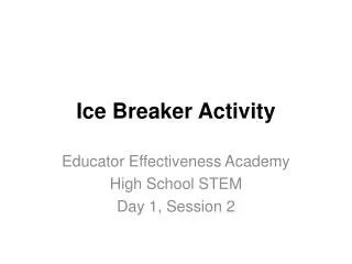Ice Breaker Activity