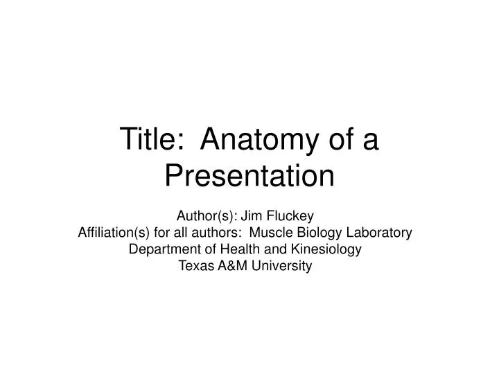 title anatomy of a presentation