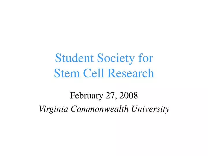 student society for stem cell research
