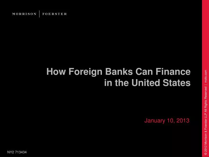 how foreign banks can finance in the united states