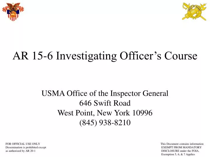 ar 15 6 investigating officer s course