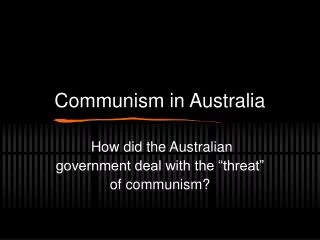 Communism in Australia