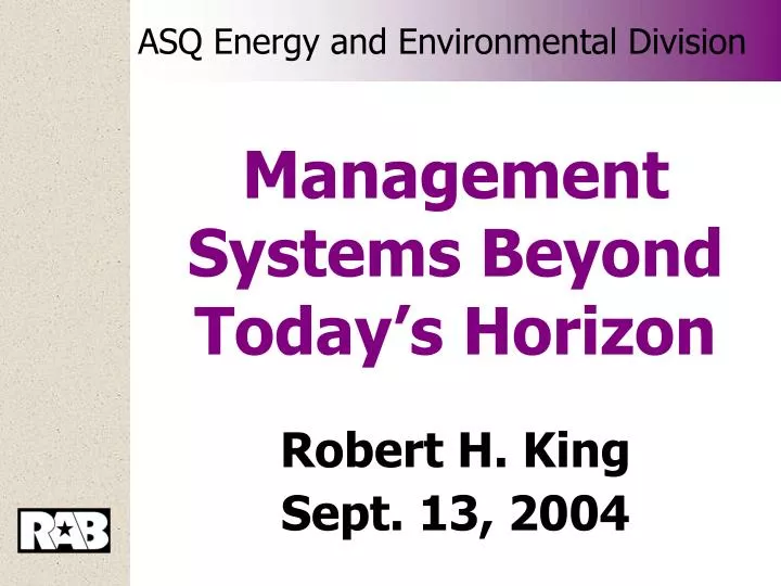 management systems beyond today s horizon