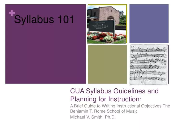 cua syllabus guidelines and planning for instruction
