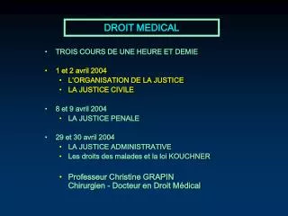 droit medical