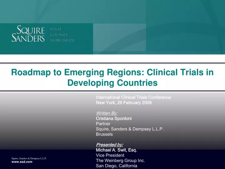 roadmap to emerging regions clinical trials in developing countries