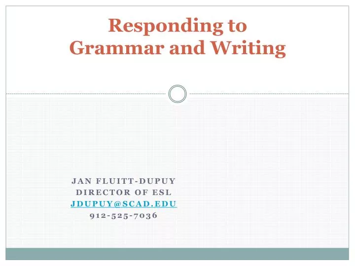 responding to grammar and writing