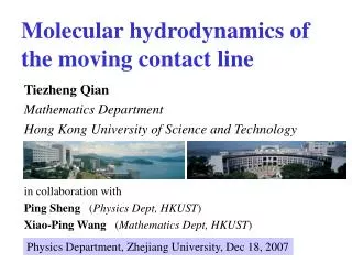 Molecular hydrodynamics of the moving contact line