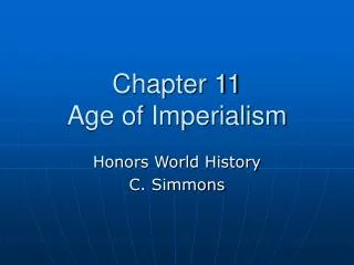 Chapter 11 Age of Imperialism
