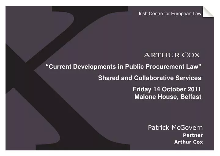 patrick mcgovern partner arthur cox