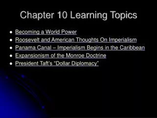 Chapter 10 Learning Topics
