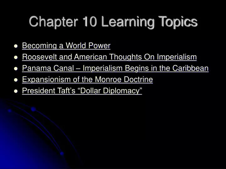 chapter 10 learning topics