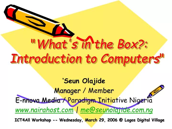 what s in the box introduction to computers