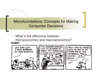 Microfoundations: Concepts for Making Consumer Decisions