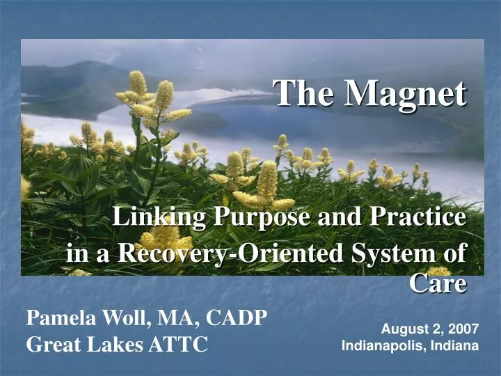 the magnet linking purpose and practice in a recovery oriented system of care