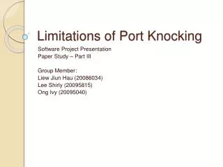 Limitations of Port Knocking