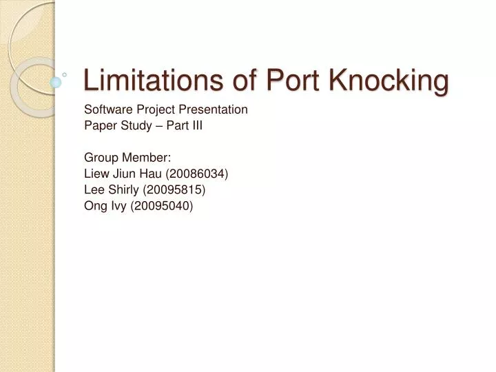 limitations of port knocking