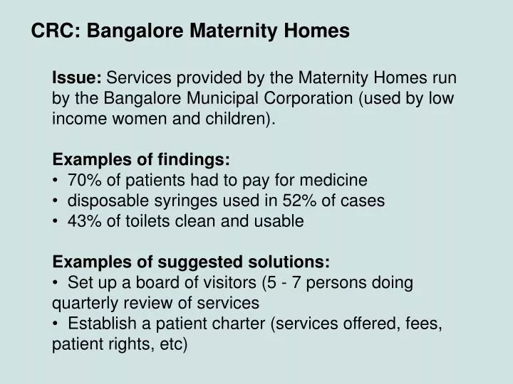 crc bangalore maternity homes