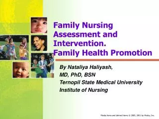 Family Nursing Assessment and Intervention. Family Health Promotion