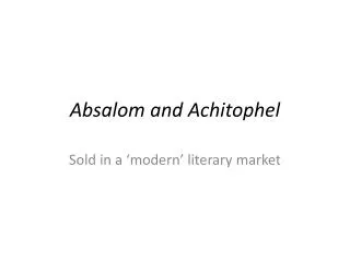 Absalom and Achitophel