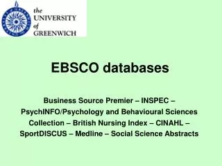 EBSCO databases