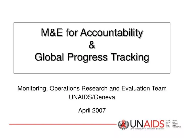 m e for accountability global progress tracking
