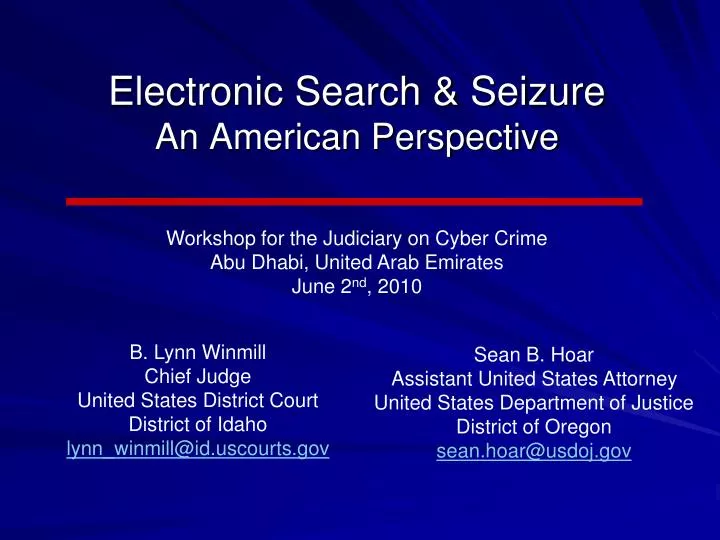 electronic search seizure an american perspective
