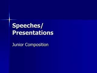 Speeches/ Presentations