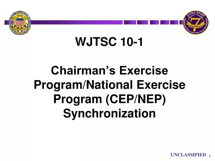 wjtsc 10 1 chairman s exercise program national exercise program cep nep synchronization