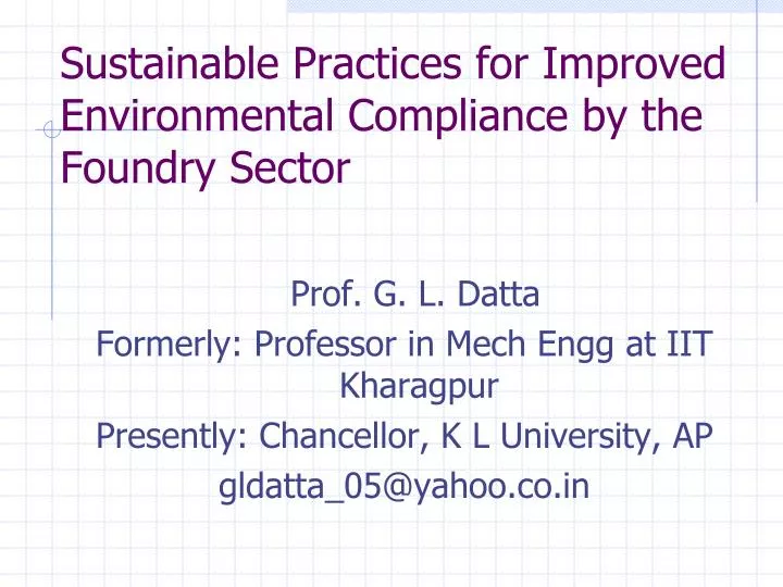 sustainable practices for improved environmental compliance by the foundry sector