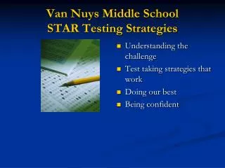 Van Nuys Middle School STAR Testing Strategies