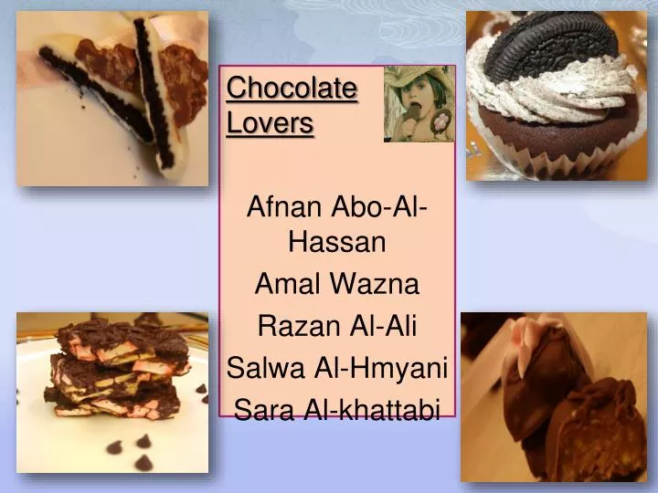 chocolate lovers afnan abo al hassan amal wazna razan al ali salwa al hmyani sara al khattabi