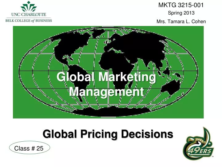global marketing management global pricing decisions