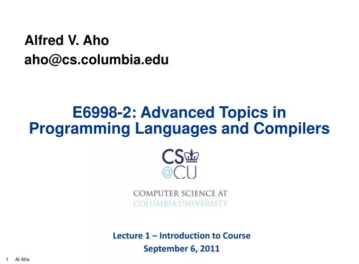 e6998 2 advanced topics in programming languages and compilers
