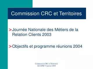 Commission CRC et Territoires