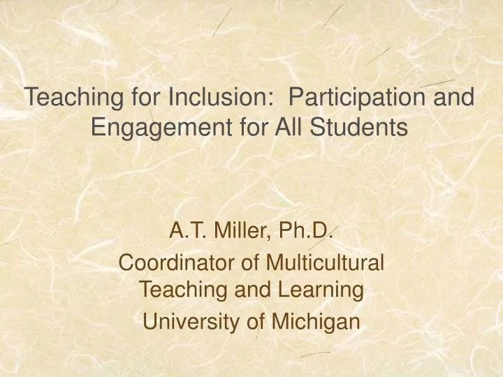 teaching for inclusion participation and engagement for all students