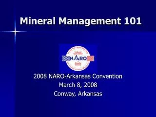 Mineral Management 101