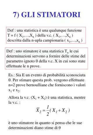 7 gli stimatori