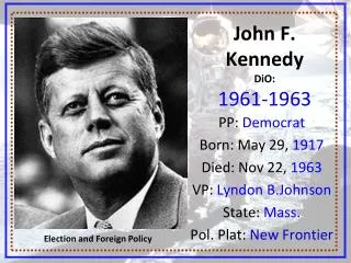 John F. Kennedy DiO: 1961-1963