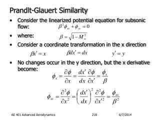 Prandlt-Glauert Similarity