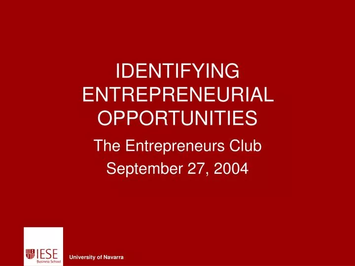 identifying entrepreneurial opportunities