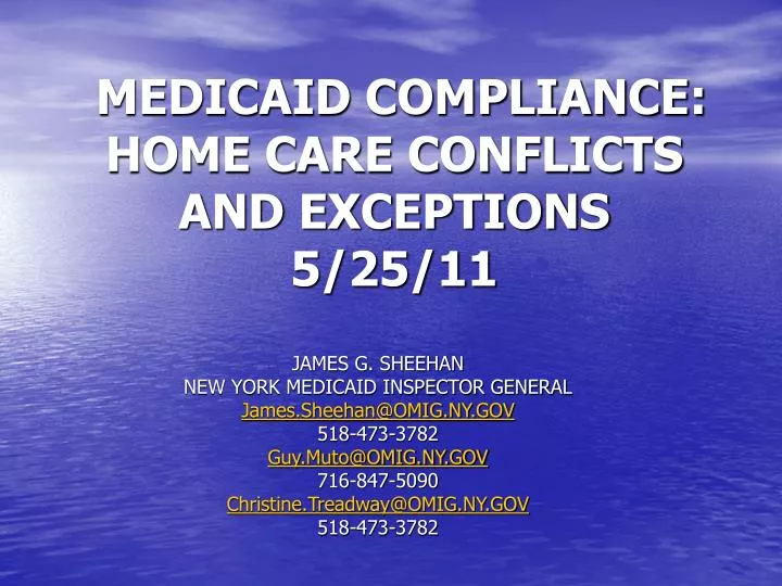 medicaid compliance home care conflicts and exceptions 5 25 11