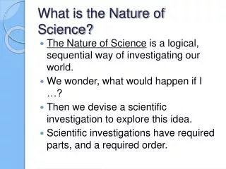 What is the Nature of Science?