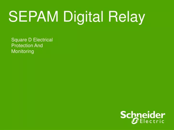 sepam digital relay