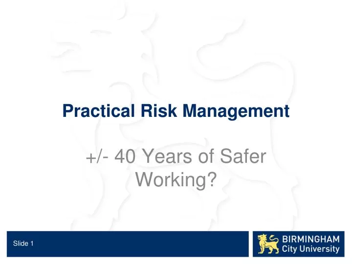practical risk management