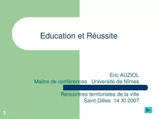 education et r ussite