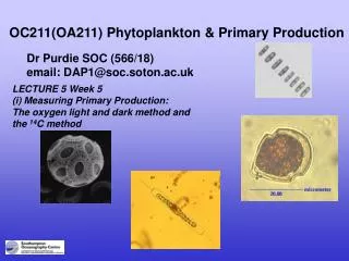 OC211(OA211) Phytoplankton &amp; Primary Production