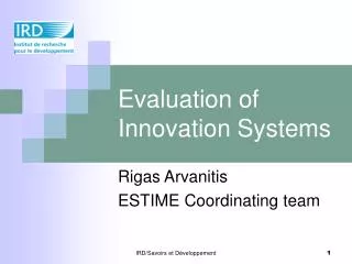 Evaluation of Innovation Systems