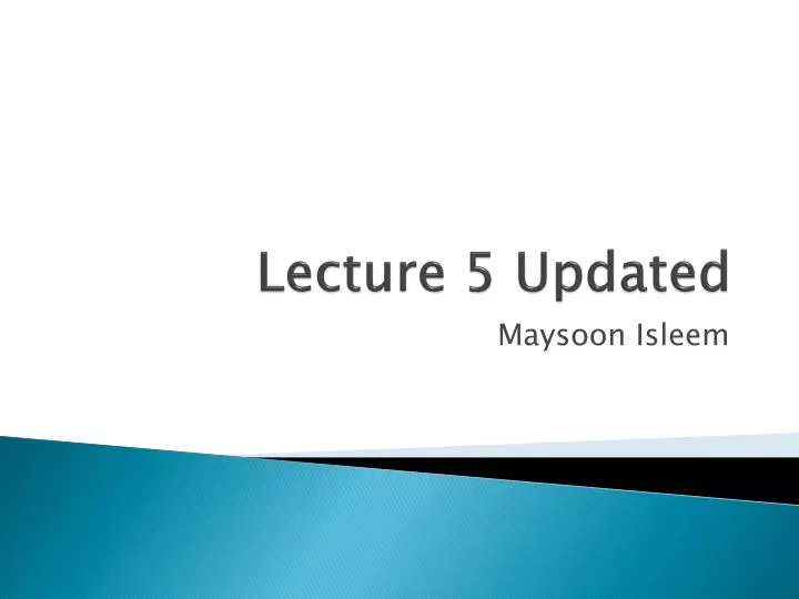 lecture 5 updated