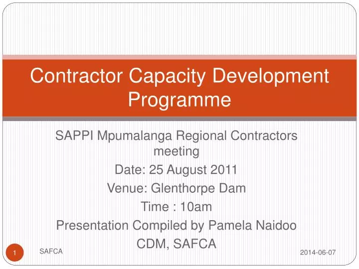 contractor capacity development programme